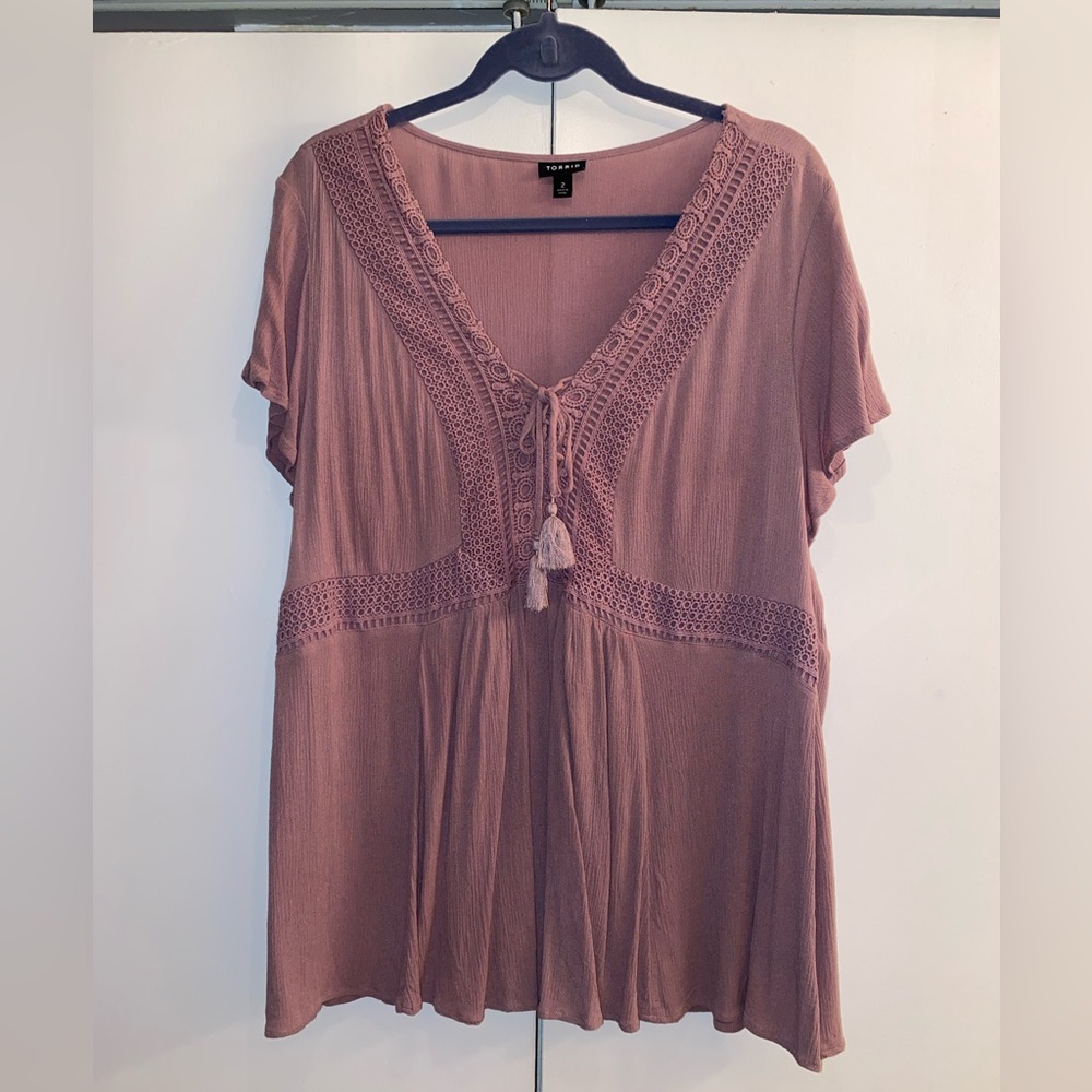Torrid Lace Up Babydoll Top
